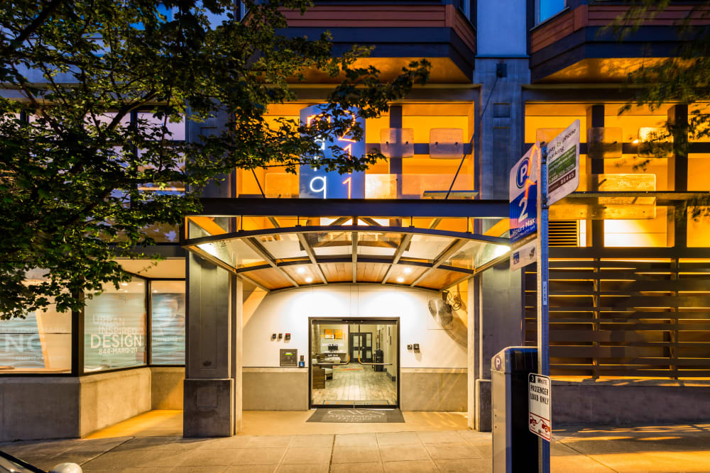 Leasing office exterior at Marq 211 in Seattle, Washington