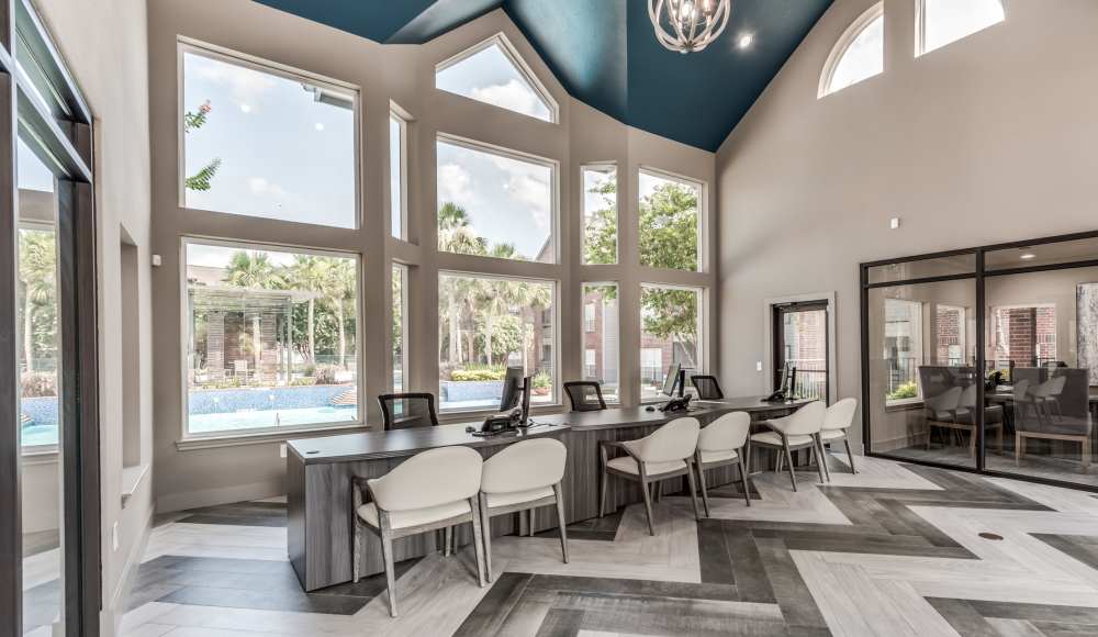 Large clubhouse and front office at The Haven On Buoy in Webster, Texas
