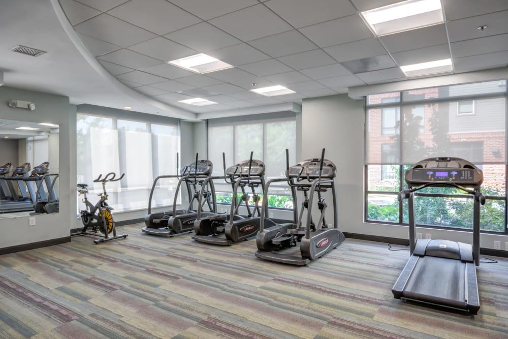High quality fitness center with cardio machines at Crossings at Olde Towne