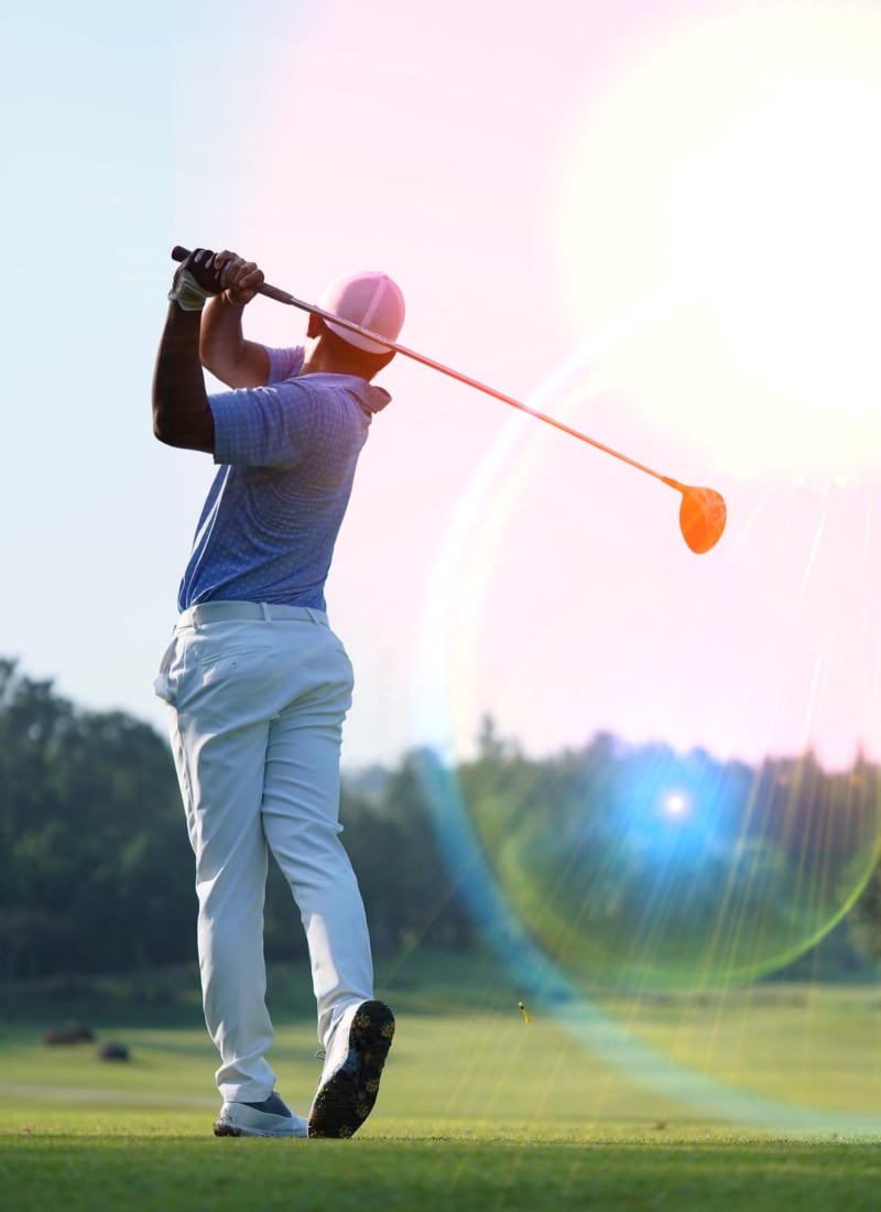 Golfer testing his luck at a local course near Marquis on Cary Parkway in Morrisville, North Carolina