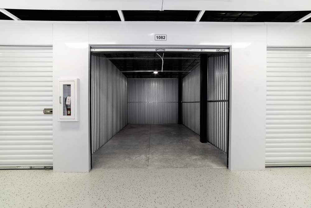 Inside an open storage unit at Your Storage Units Cocoa in Cocoa, Florida