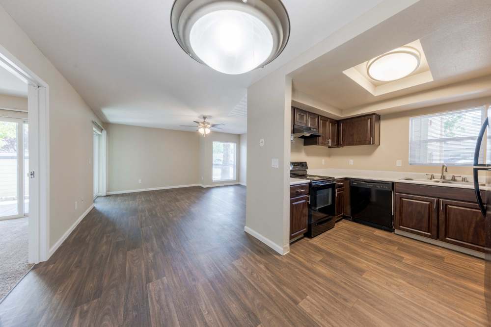Apartment with beautiful hardwood floors at The Lodge at McCarran Ranch Apartment Homes in Reno, Nevada