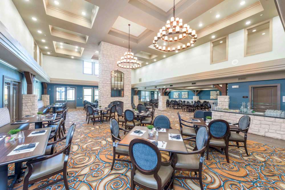A beautiful dining hall at Watercrest at Katy in Katy, Texas