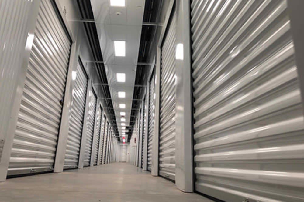 Indoor storage units at Monster Self Storage in Savannah, Georgia