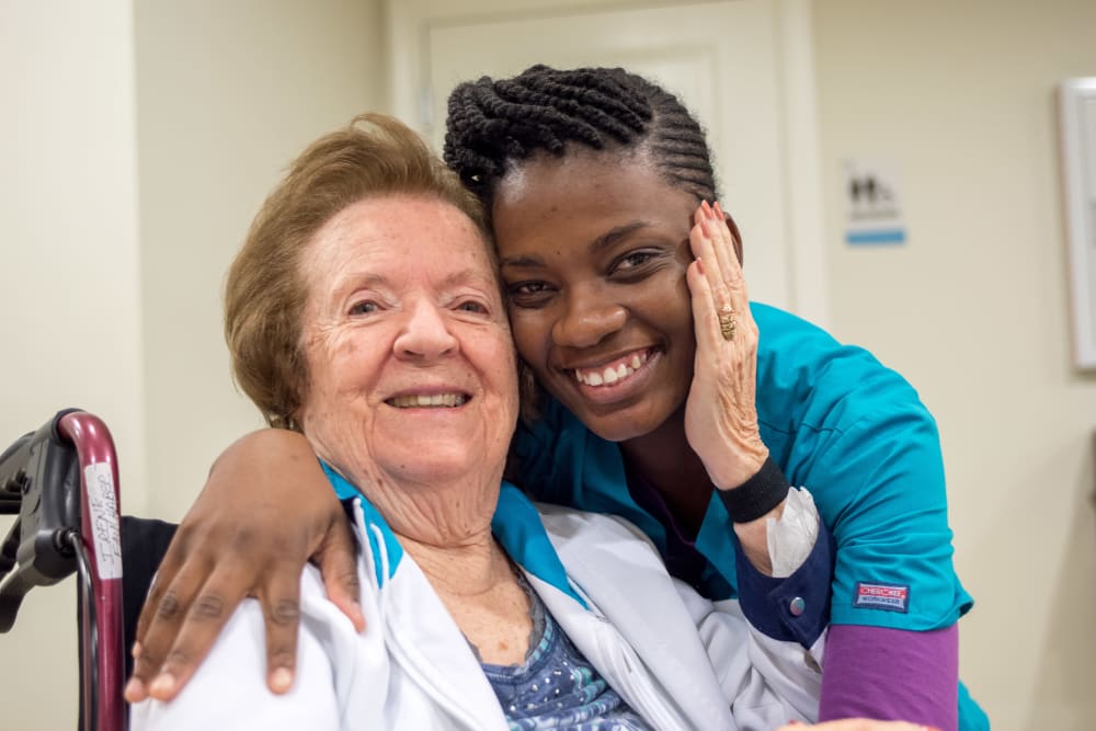 Staff member and resident at Inspired Living in Royal Palm Beach, Florida