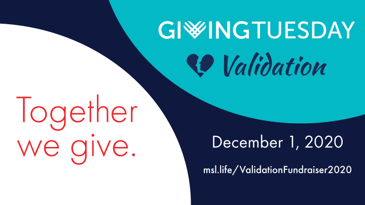 Giving Tuesday Flyer about Validation. Includes information about website to donate