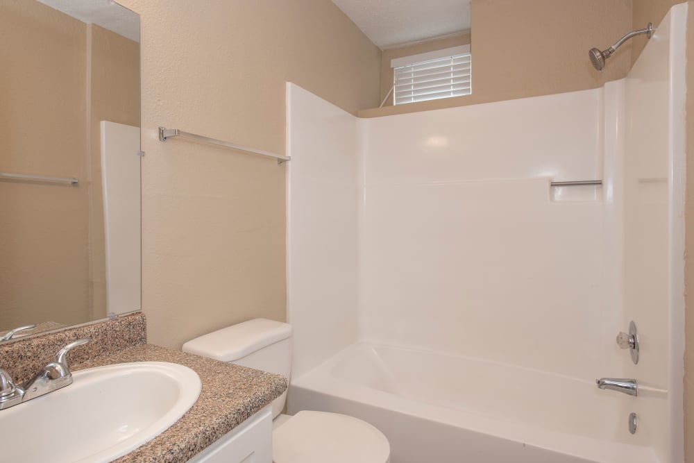 Bathroom at River's Edge Apartments in Lodi, California