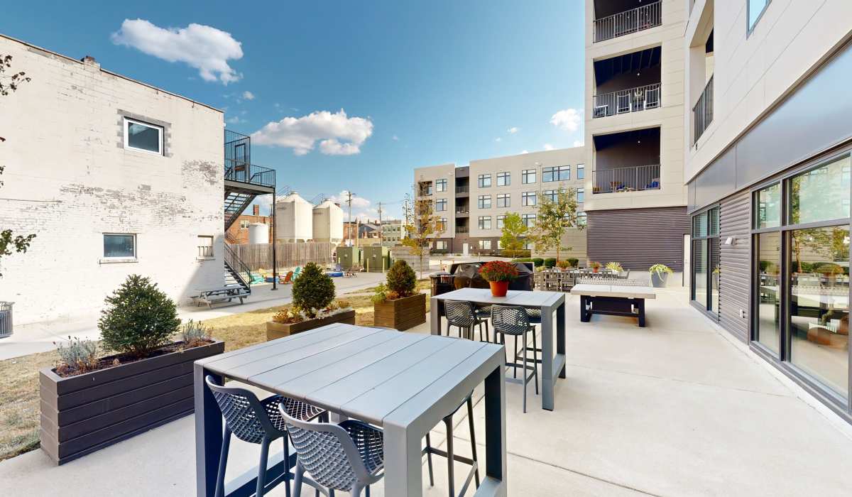 Residential party patio at Duveneck Square in Covington, Kentucky