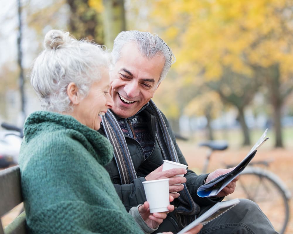 Residents sitting on a bench at Harmony at Bellevue in Nashville, Tennessee