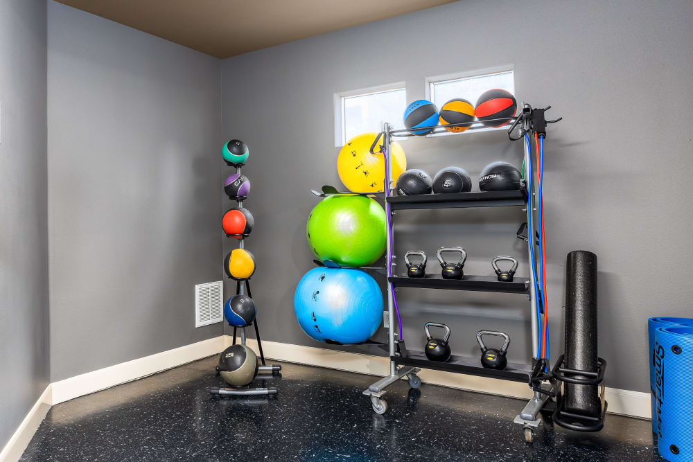 Enjoy apartments with a gym at The Abbey at Grande Oaks in San Antonio, TX