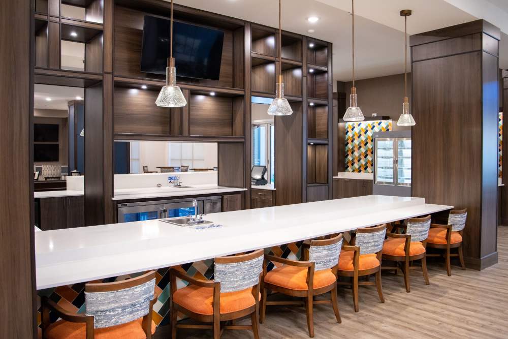 Residents watching a movie at Watermere at the Preserve in North Richland Hills, Texas