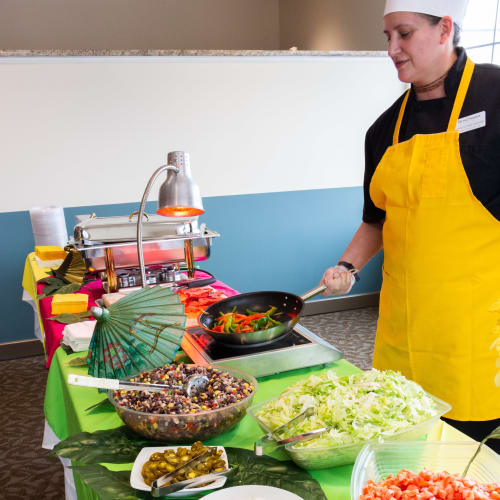 chefs prepare gourmet meals at First & Main of Lewis Center in Lewis Center, Ohio