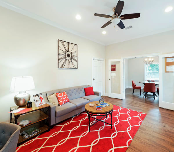 Beautiful, bright living room at The Grove at Six Hundred in Rome, Georgia