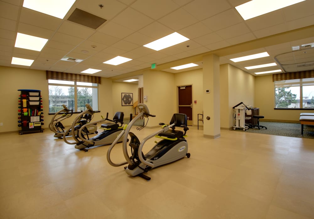 A therapy room at Mission Healthcare at Renton in Renton, Washington. 