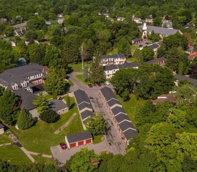 Aerial view of apartments at Manlius Academy in Manlius, New York