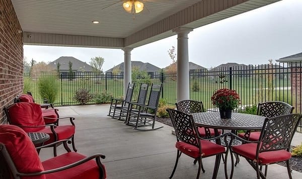 Comfortable outdoor patio with seating