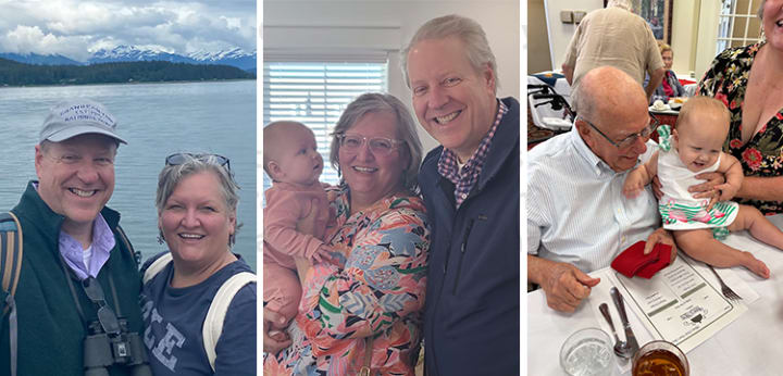 Three images of Steve West's family members