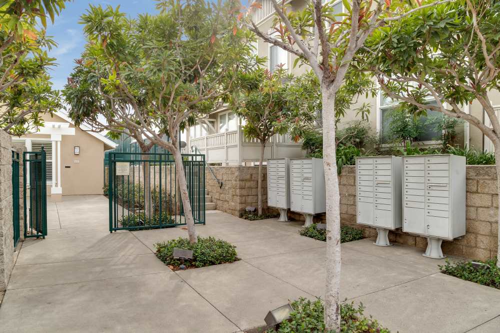 Mailboxes at Village Heights in Newport Beach, California