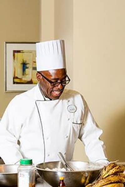 Chef cooking at The Retreat at Carolina Bay in Hartsville, South Carolina