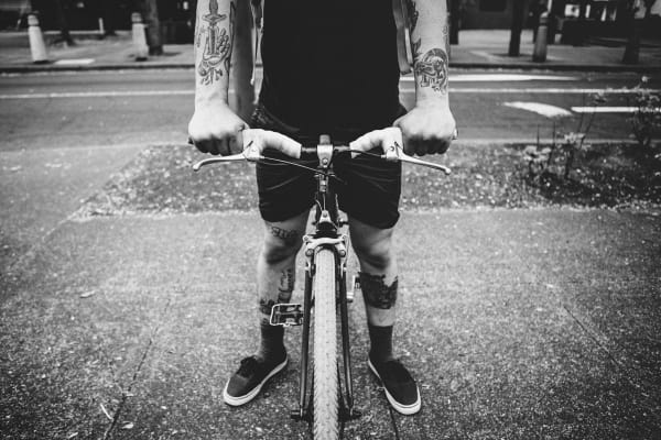 Grant Park Village resident getting ready to ride his bike around the neighborhood