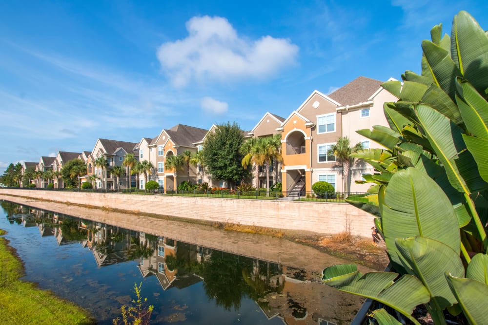 Pond walking path at Landings at Four Corners in Davenport, Florida