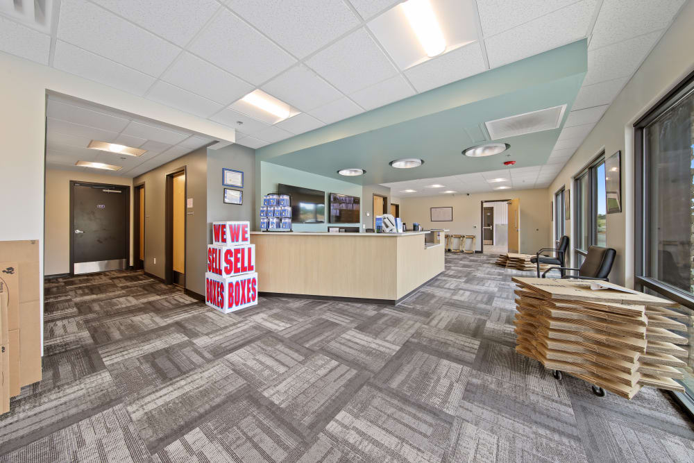 Interior of the leasing office at Storage Star Pond Springs in Austin, Texas
