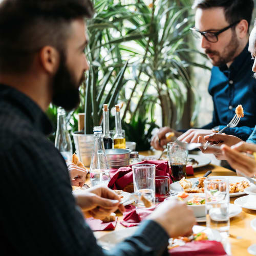 A residents having their dinner near Chollas Heights Historical in San Diego, California