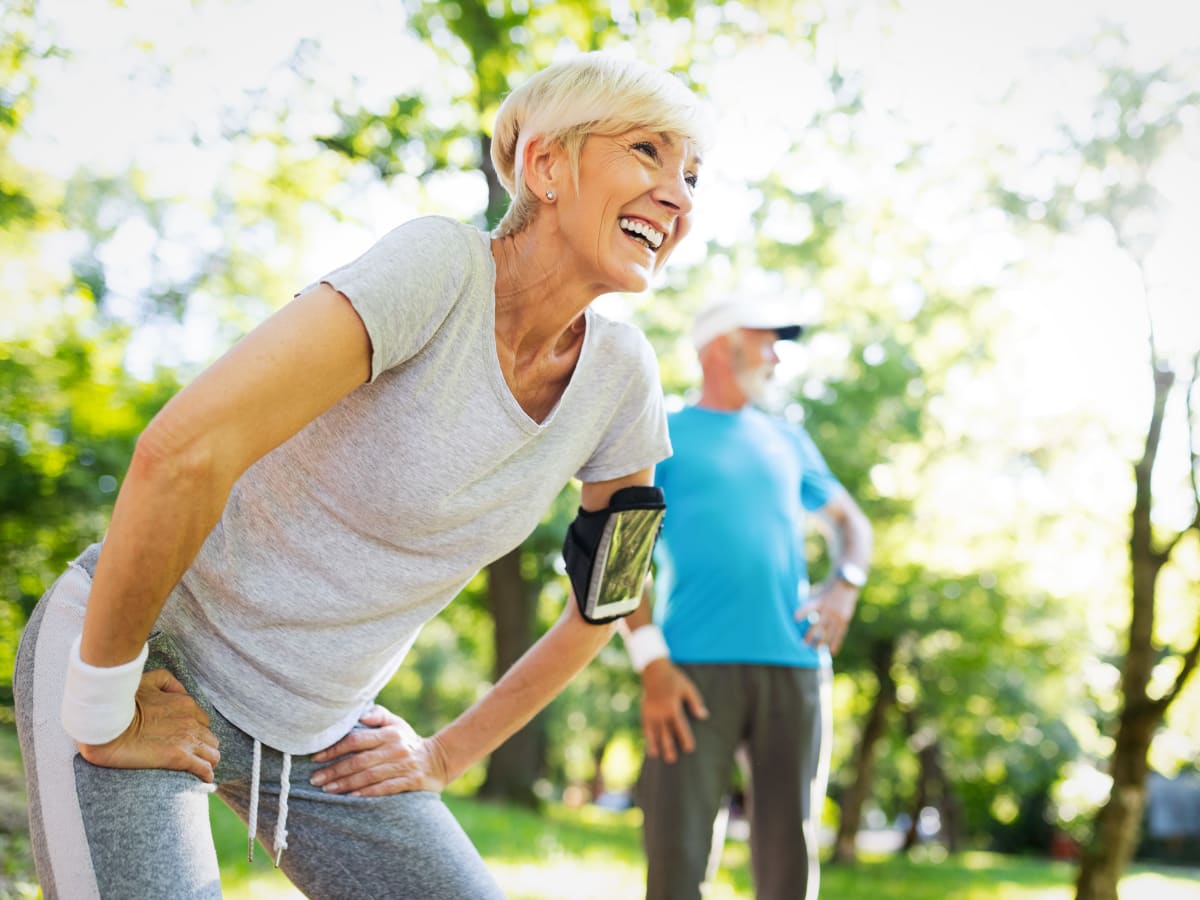 A resident exercising near Worthington Manor in Conroe, Texas. 