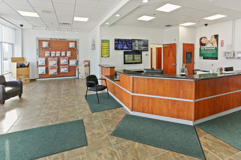 Inside of the office at Global Self Storage in Rochester, New York