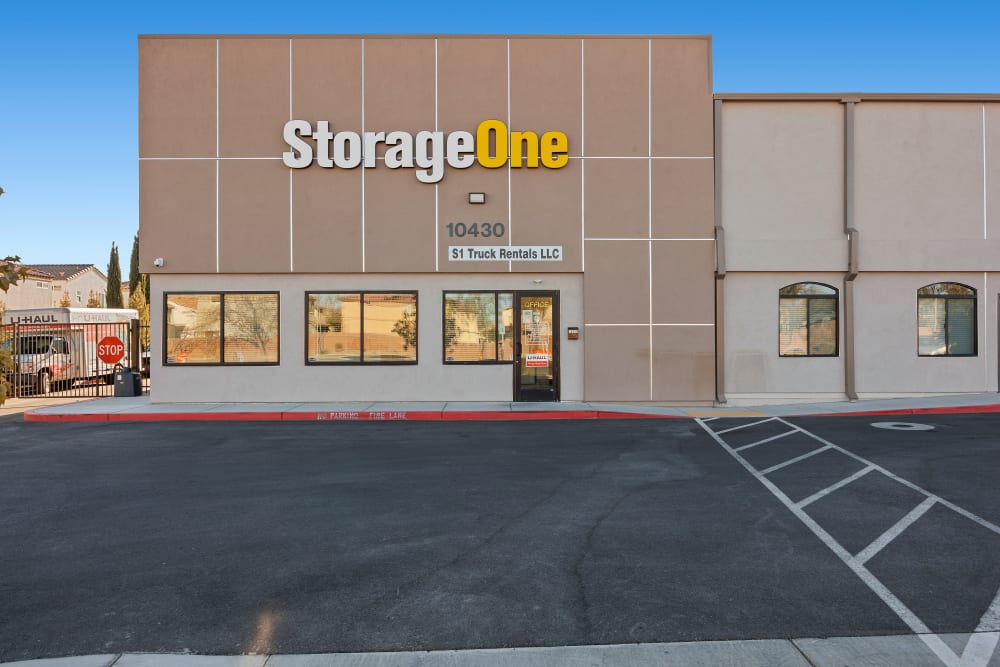 Exterior of the leasing office at StorageOne Maryland Pkwy & Cactus in Las Vegas, Nevada