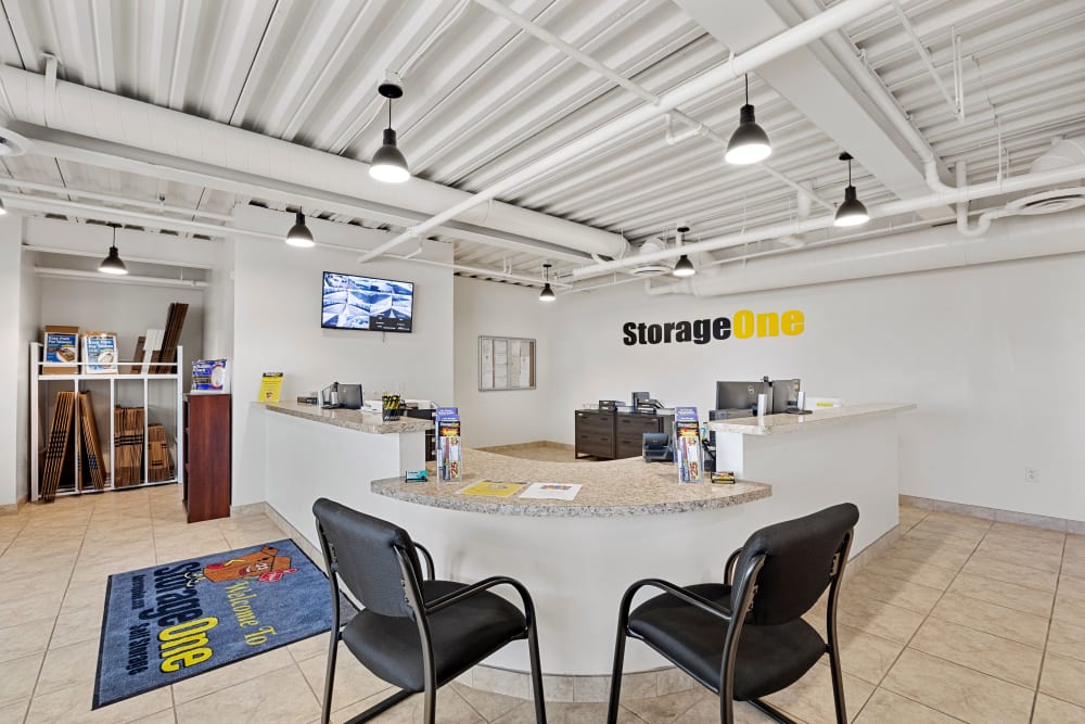 Interior of the leasing office at StorageOne at Fremont & Boulder Hwy in Las Vegas, Nevada