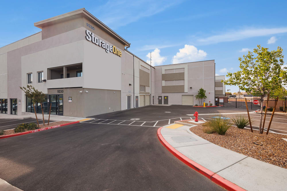 Exterior of the leasing office at StorageOne Blue Diamond & Buffalo in Las Vegas, Nevada