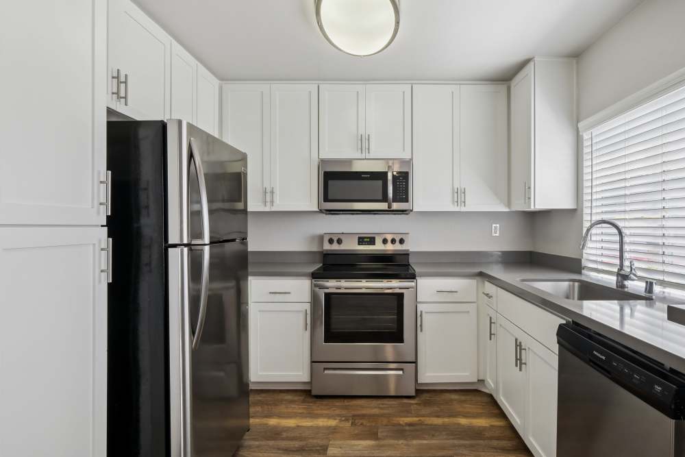 Beautiful, gourmet kitchen in a model home at Paloma Summit Condominium Rentals in Foothill Ranch, California