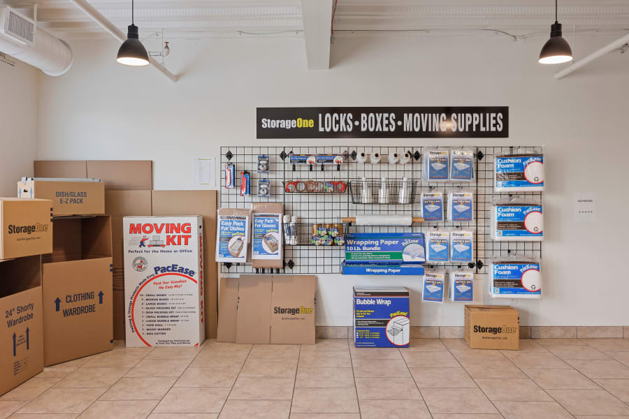 Supplies for sale at StorageOne Ann Road W. Of U.S.95 in Las Vegas, Nevada