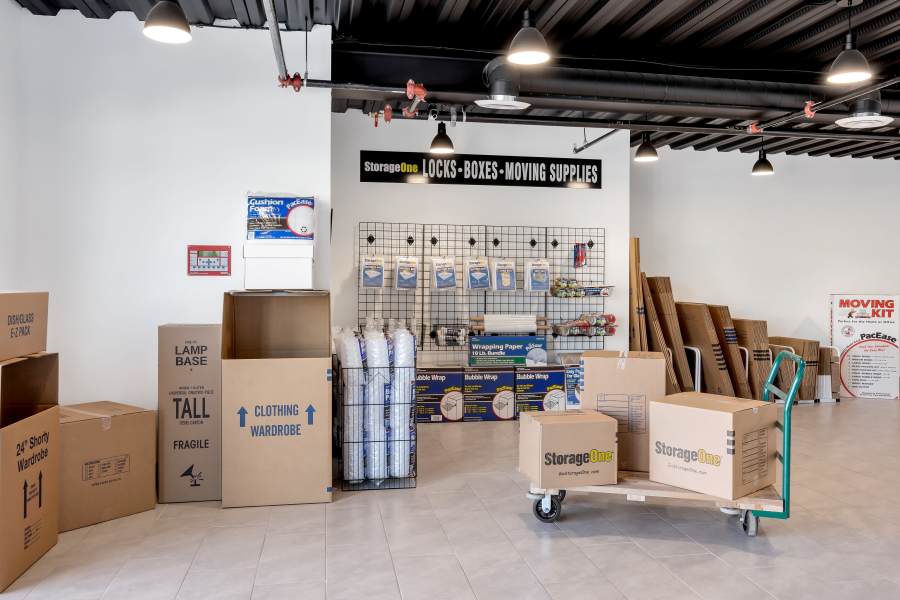 Moving supplies at StorageOne Ann Road W. Of U.S.95 in Las Vegas, Nevada