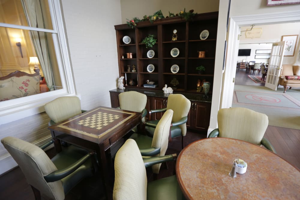 A chess table at The Chamberlin in Hampton, Virginia