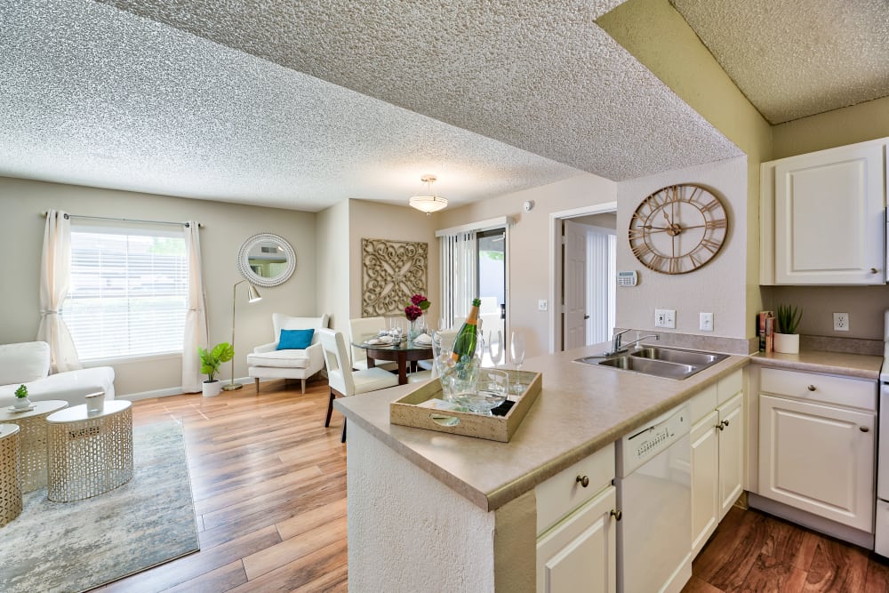 Living Room & Kitchen at Greenspoint at Paradise Valley in Phoenix, Arizona