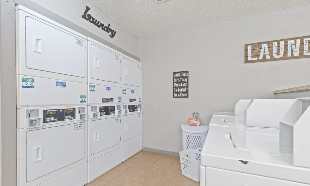 Spacious laundry center at Cimarron Trails Apartments in Norman, Oklahoma