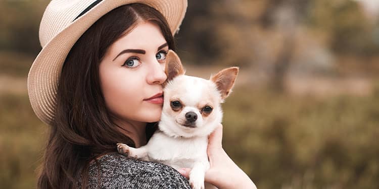 Resident and her dog at SW Apartments in Las Vegas