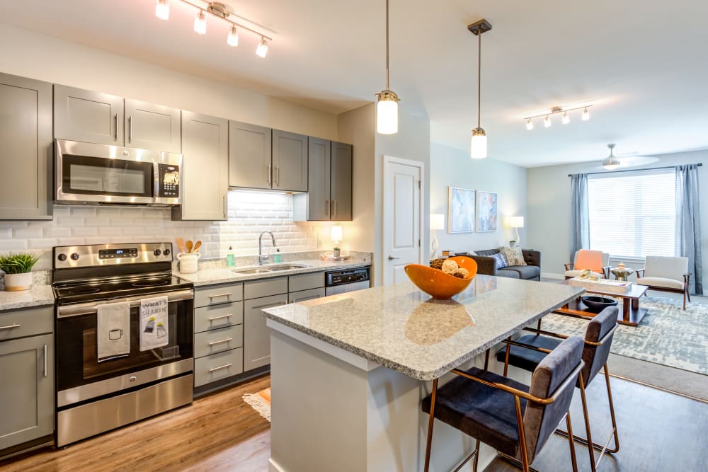 Roomy kitchen with plenty of lighting at Flats At 540 in Apex, North Carolina