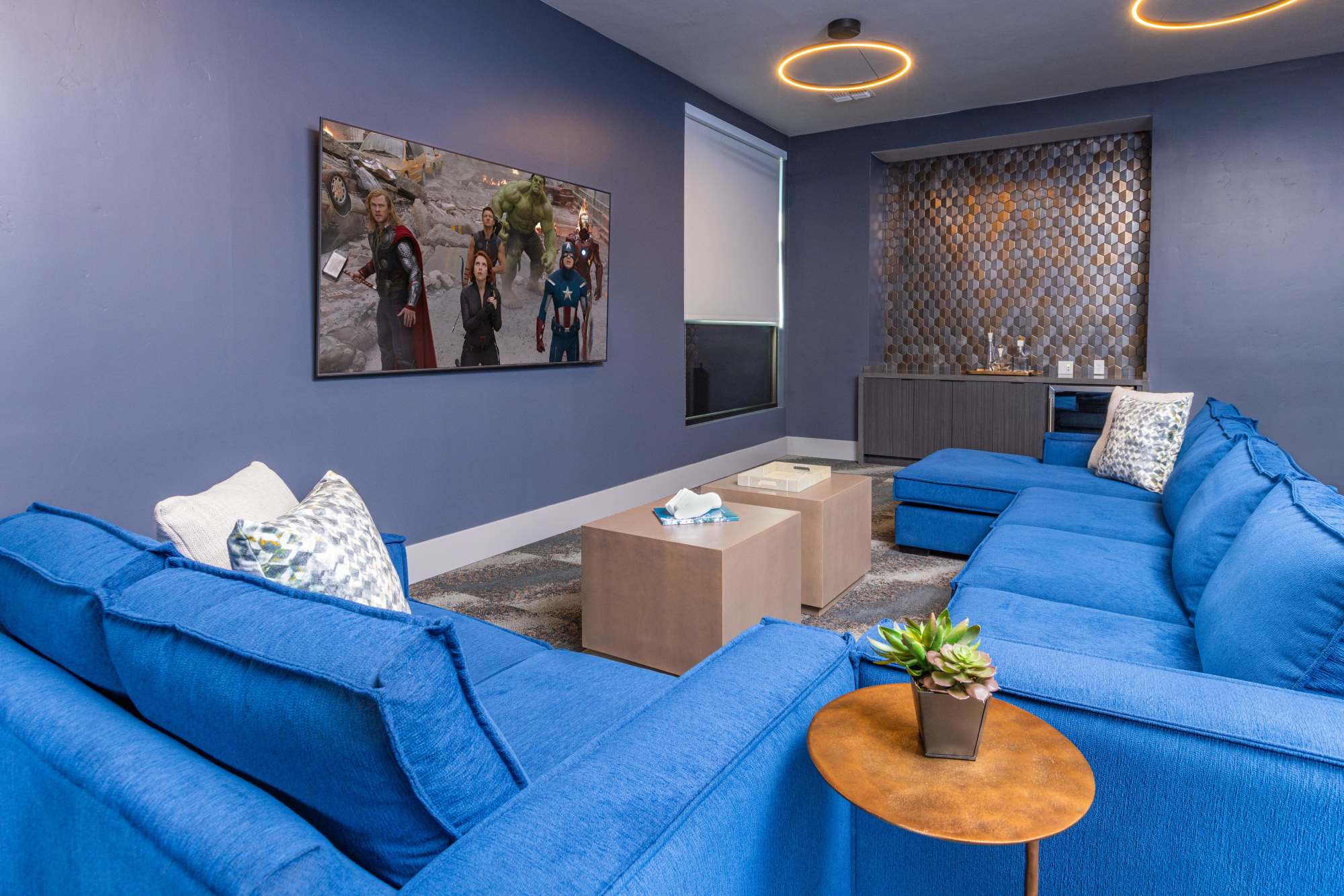 Spacious living room at Zeta Luxury Apartments in Sacramento, California