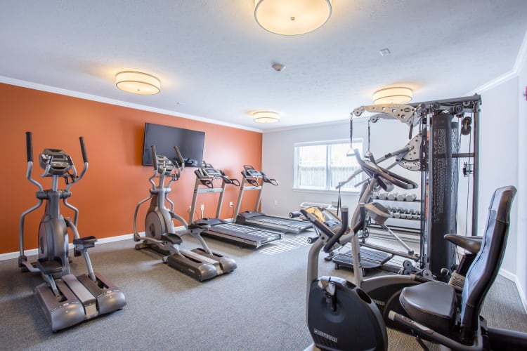 Fitness center at Villa Capri Senior Apartments in Rochester, New York
