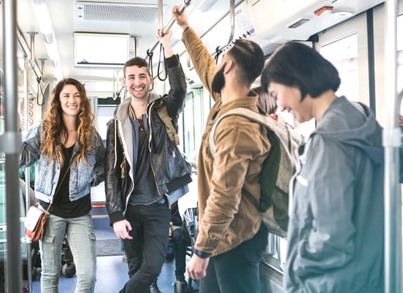 Bossier East Apartments residents using convenient public transportation
