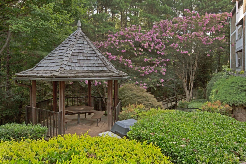 Gazebo with nice shaded seating area at Avia at North Springs in Atlanta, Georgia