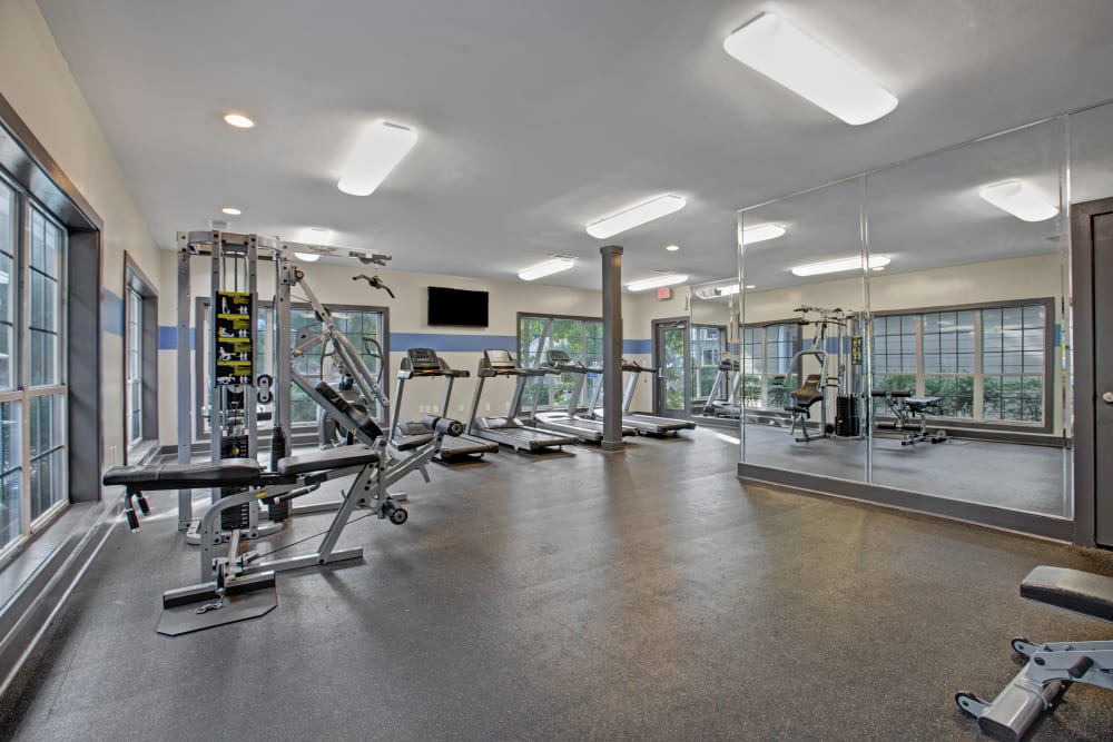 Onsite fitness center at Avia at North Springs in Atlanta, Georgia