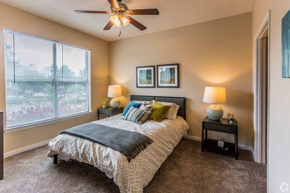 Spacious bedroom with large window at Waterford Place Apartment Homes in Memphis,Tennessee