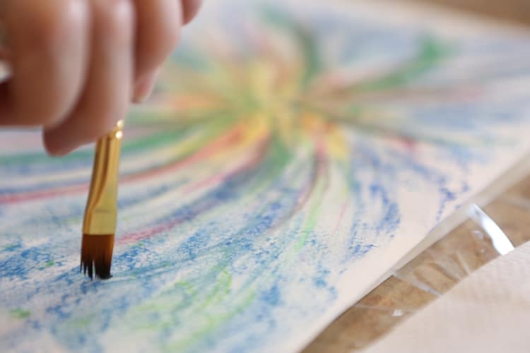 Senior taking an art class at Village at Belmar in Lakewood