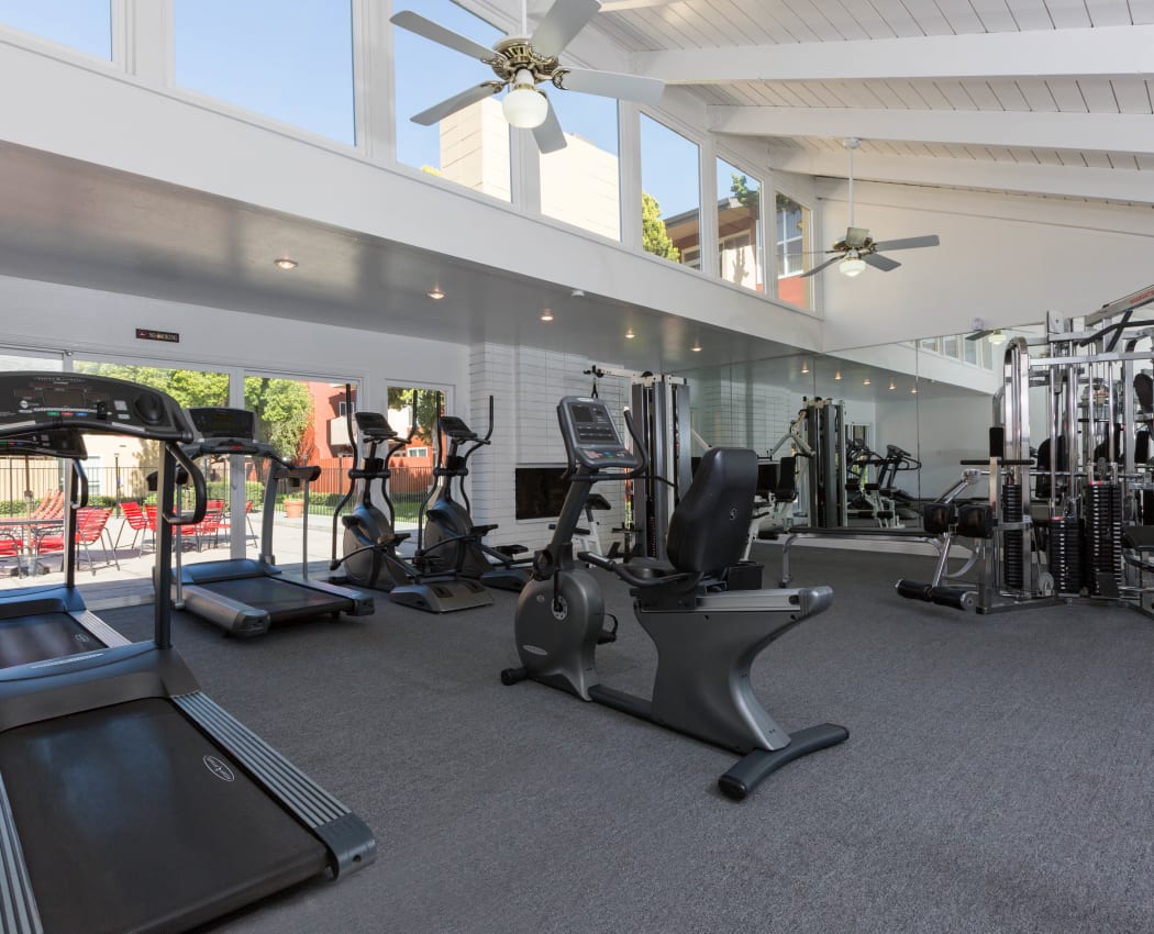 Fitness center for residents at Carriage House in Fremont, California