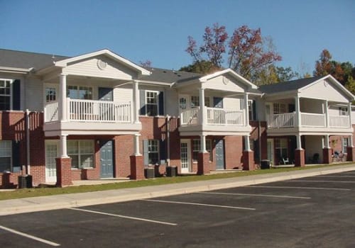 Two-story apartment buildings at Wesley Park, a Methodist Homes of Alabama & Northwest Florida community. 