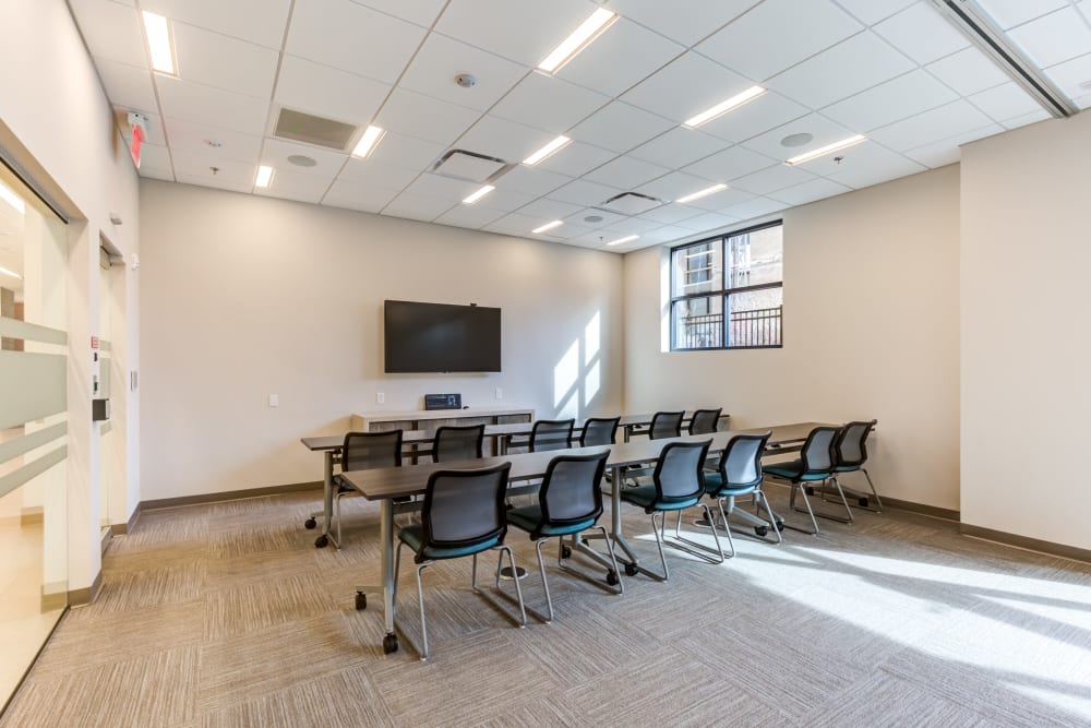 Conference room chairs at Main Street Apartments in Rockville, Maryland